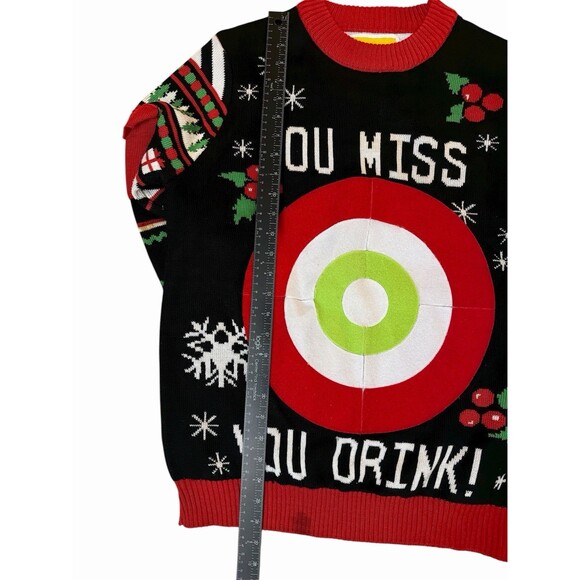 Tipsy Elves Ugly Xmas Sweater M “You Miss You Drink” Drinking Game - Picture 6 of 9